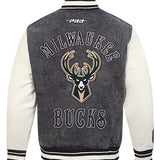 Pro Standard Rebel Milwaukee Bucks Washed Varsity Jacket-back