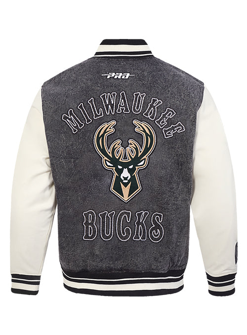 Pro Standard Rebel Milwaukee Bucks Washed Varsity Jacket-back