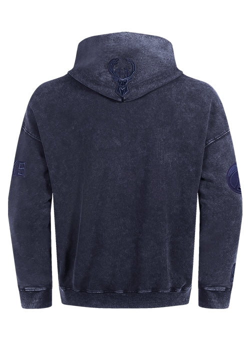 Pro Standard Classic Navy Washed Milwaukee Bucks Hooded Sweatshirt-back