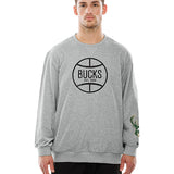New Era Sport Night Terry Milwaukee Bucks Crewneck Sweatshirt-front