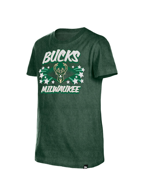 Youth Girl's New Era Stars Milwaukee Bucks T-Shirt