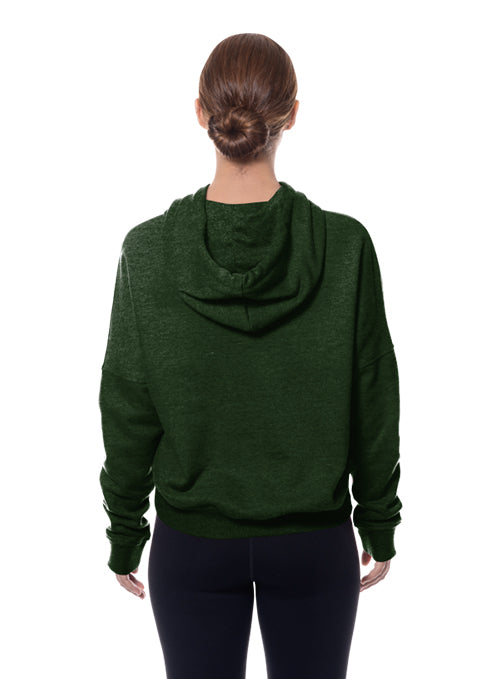 Women's New Era Leisure Throw Milwaukee Bucks Hooded Sweatshirt-back