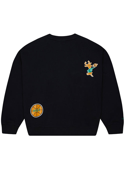 Women's Mitchell & Ness HWC '68 Founded Milwaukee Bucks Crewneck Sweatshirt-back