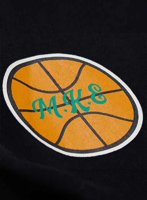 Women's Mitchell & Ness HWC '68 Founded Milwaukee Bucks Crewneck Sweatshirt-closeup 1
