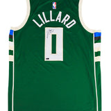Signed Nike 2022 icon Edition Damian Lillard Milwaukee Bucks Swingman Jersey-back