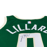 Signed Nike 2022 icon Edition Damian Lillard Milwaukee Bucks Swingman Jersey-signature