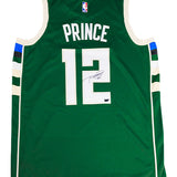 Signed Nike 2022 Icon Edition Taurean Prince Milwaukee Bucks Swingman Jersey-back