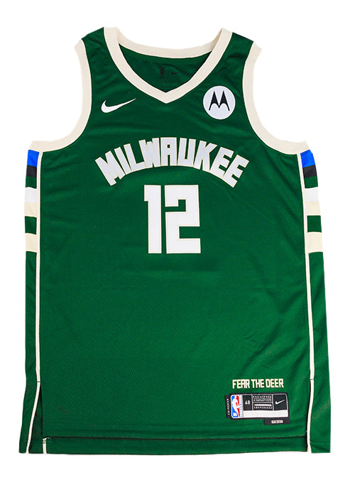 Signed Nike 2022 Icon Edition Taurean Prince Milwaukee Bucks Swingman Jersey-front