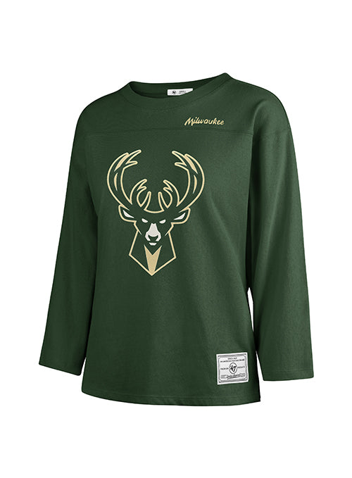 Women's '47 Brand Golden Age Milwaukee Bucks Long Sleeve T-Shirt-front