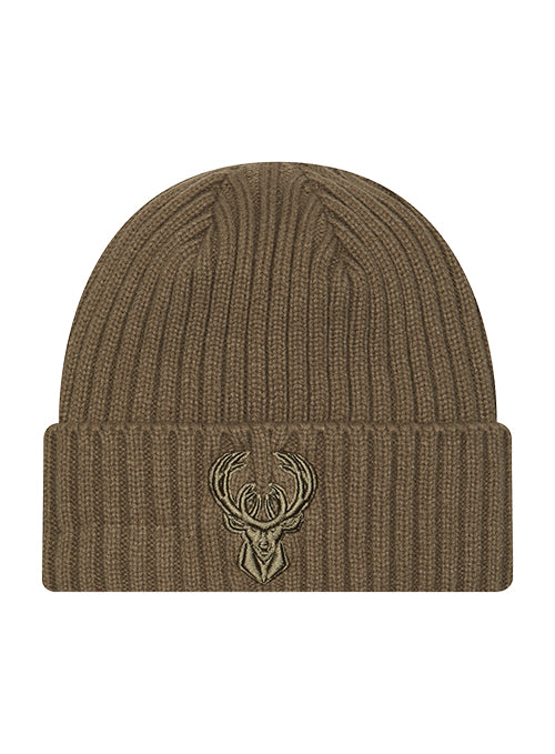 New Era Color Pack Olive Milwaukee Bucks Knit Hat-front