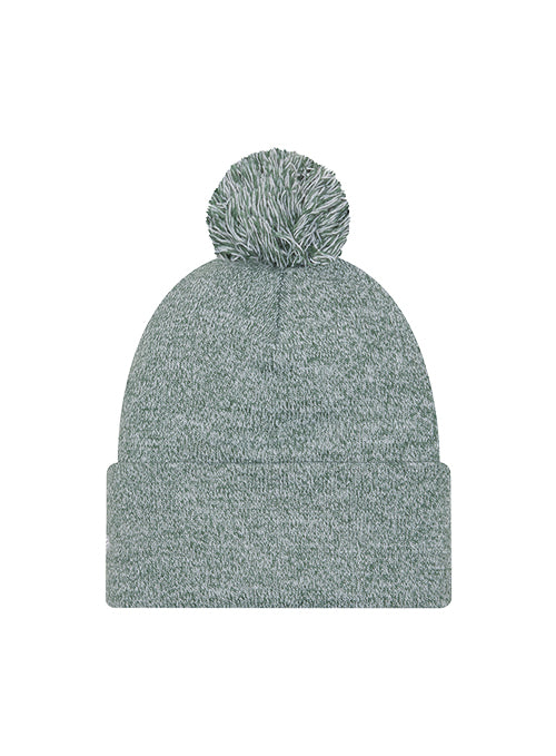 New Era Marled Green Milwaukee Bucks Pom Knit Hat-back