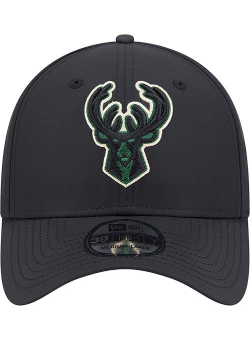 New Era Night 39Thirty Vision Milwaukee Bucks Flex Fit Hat-front