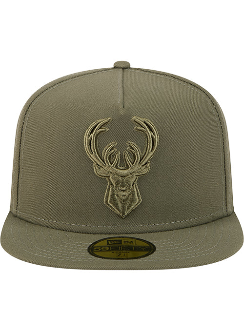 New Era 59Fifty Color Pack Olive Milwaukee Bucks Fitted Hat-front