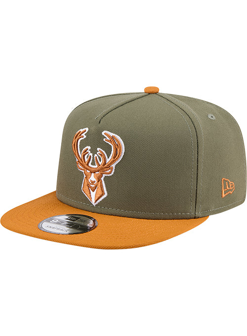 New Era 9Fifty A-Frame 2-Tone Color Pack Milwaukee Bucks Snapback Hat-left