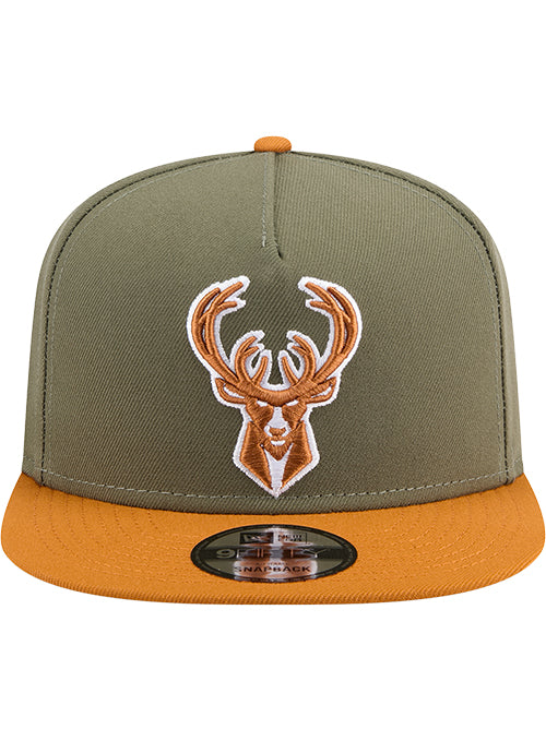 New Era 9Fifty A-Frame 2-Tone Color Pack Milwaukee Bucks Snapback Hat-front