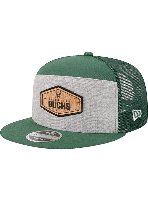 New Era 9Fifty Seven-Panel Cork Milwaukee Bucks Snapback Hat-left