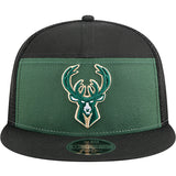 New Era 9FIfty Seven-Panel Outdoor Milwaukee Bucks Snapback Hat-front