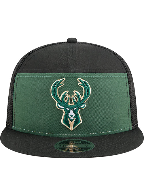 New Era 9FIfty Seven-Panel Outdoor Milwaukee Bucks Snapback Hat-front