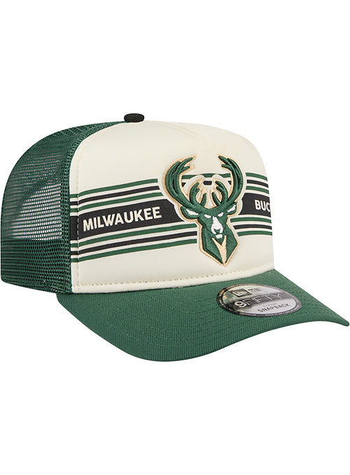 New Era 9FIfity A-Frame Banner Milwaukee Bucks Trucker Snapback Hat-right
