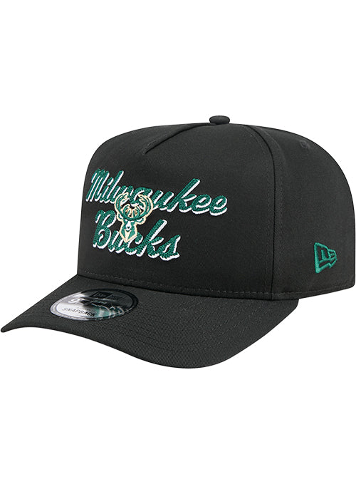 New Era 9Fifty A-Frame Chainstitch Milwaukee Bucks Snapback Hat-left