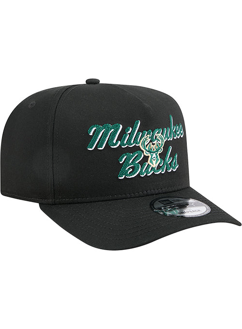 New Era 9Fifty A-Frame Chainstitch Milwaukee Bucks Snapback Hat-right
