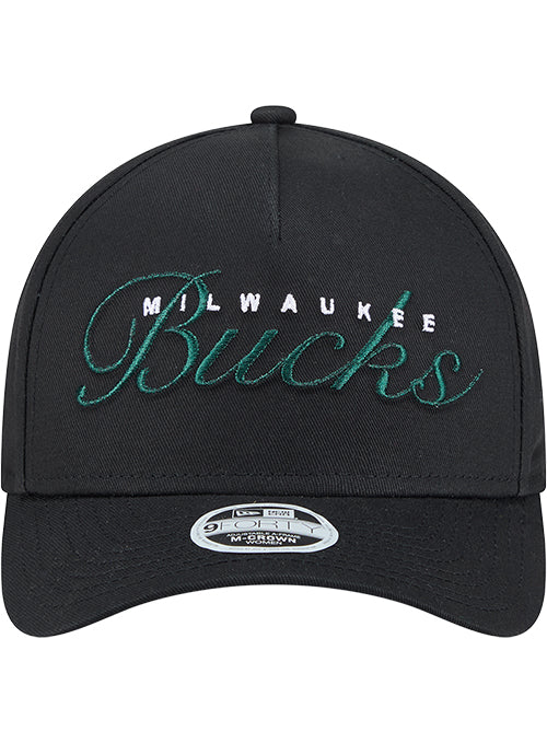 Women's New Era Metallic 9Forty M-Crown Milwaukee Bucks Adjustable Hat-front