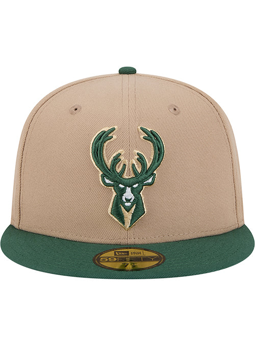 New Era 59Fifty Camel Milwaukee Bucks Fitted Hat-front
