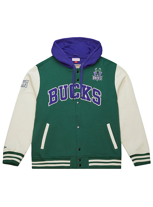 Mitchell & Ness HWC '93 Courts Milwaukee Bucks Hooded Jacket-front