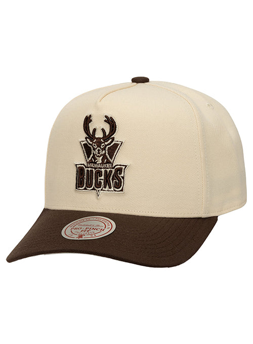 Mitchell & Ness HWC '93 Two-Tone Pro Pinch Milwaukee Bucks Snapback Hat-front