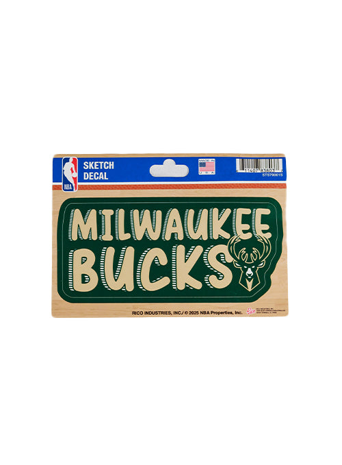 Rico Sketch Milwaukee Bucks 4.25'' X 6'' Decal