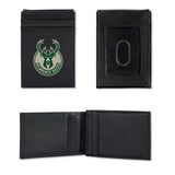 Rico Leather Black Milwaukee Bucks Front Pocket Wallet