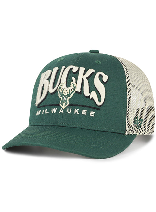 '47 Brand Arid Milwaukee Bucks Trucker Snapback Hat-left