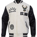 Pro Standard Modern Original Milwaukee Bucks Varsity Jacket-front