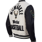 Pro Standard Modern Original Milwaukee Bucks Varsity Jacket-angled back