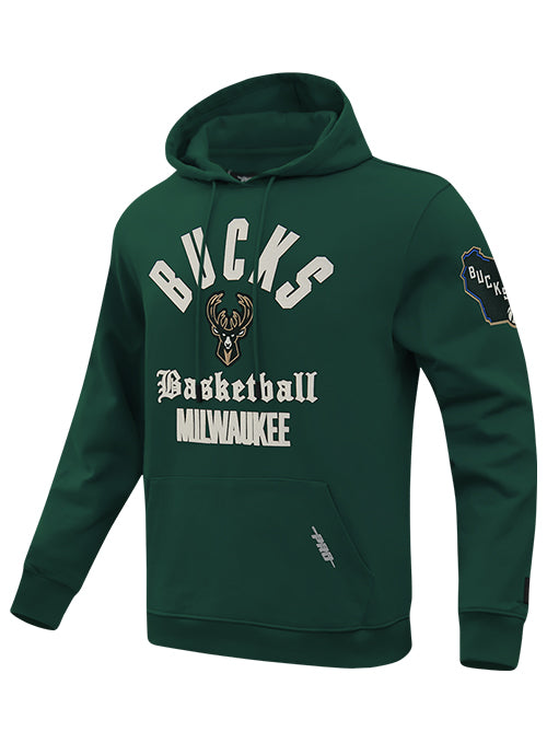 Pro Standard Modern Original Green Milwaukee Bucks Hooded Sweatshirt-angled front