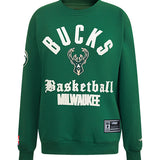 Women's Pro Standard Modern Original Milwaukee Bucks Crewneck Sweatshirt-front