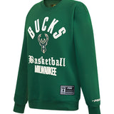 Women's Pro Standard Modern Original Milwaukee Bucks Crewneck Sweatshirt-angled front