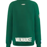 Women's Pro Standard Modern Original Milwaukee Bucks Crewneck Sweatshirt-back