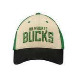Tri-Color Wordmark Milwaukee Bucks Adjustable Hat-front