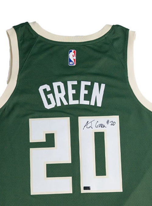Signed Nike 2022 Icon Edition AJ Green Milwaukee Bucks Swingman Jersey-signature