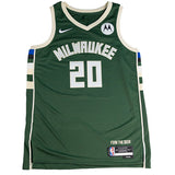Signed Nike 2022 Icon Edition AJ Green Milwaukee Bucks Swingman Jersey-front