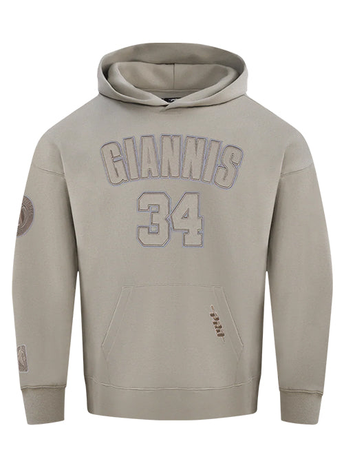 Pro Standard Neutral Giannis Antetokounmpo Milwaukee Bucks Sweatshirt-front