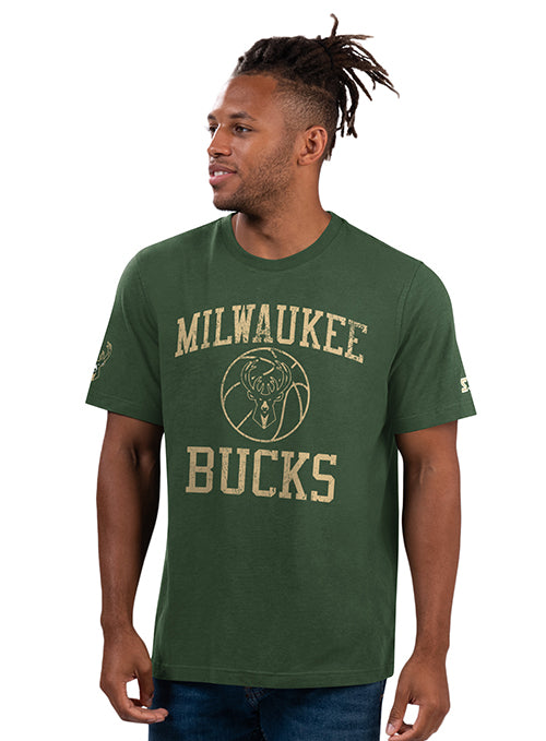 Big & Tall Starter Touchdown City Team Milwaukee Bucks T-Shirt-front