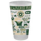 All Over Print Milwaukee Bucks Frosted Pint Glass