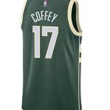 Nike 2022 Icon Edition Amir Coffey Milwaukee Bucks Swingman Jersey-BACK