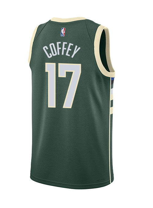 Nike 2022 Icon Edition Amir Coffey Milwaukee Bucks Swingman Jersey-BACK