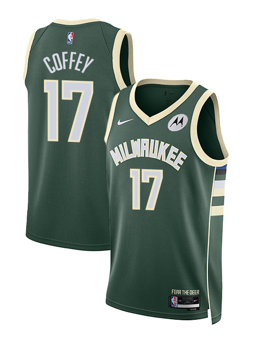 Nike 2022 Icon Edition Amir Coffey Milwaukee Bucks Swingman Jersey-COLLAGE
