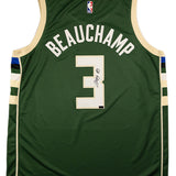 Authentic Signed Nike Icon Edition Marjon Beauchamp Milwaukee Bucks Swingman Jersey-back
