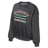 Women's Audrey Washed Milwaukee Bucks Crewneck Sweatshirt- front