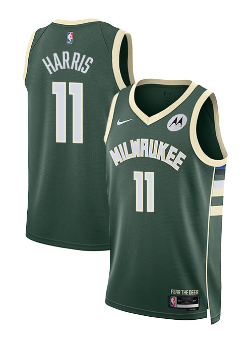 Nike 2022 Icon Edition Gary Harris Milwaukee Bucks Swingman Jersey-collage